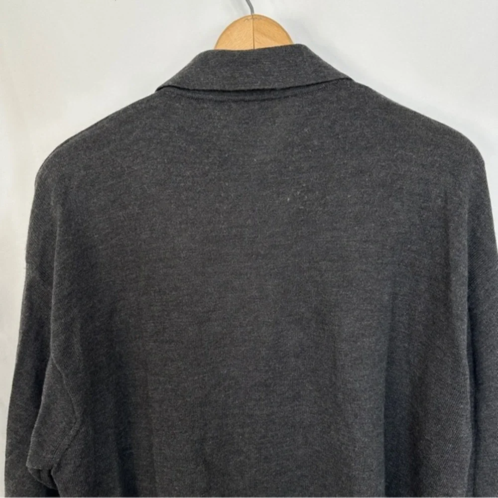 Bridges Sweater Mens XL 100% Fine Merino Wool‎ Made In Italy Collared Black